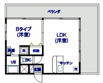 マンスリー新都心Ⅱ、見取り図Bタイプ