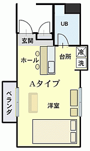 マンスリー新都心、見取り図Aタイプ